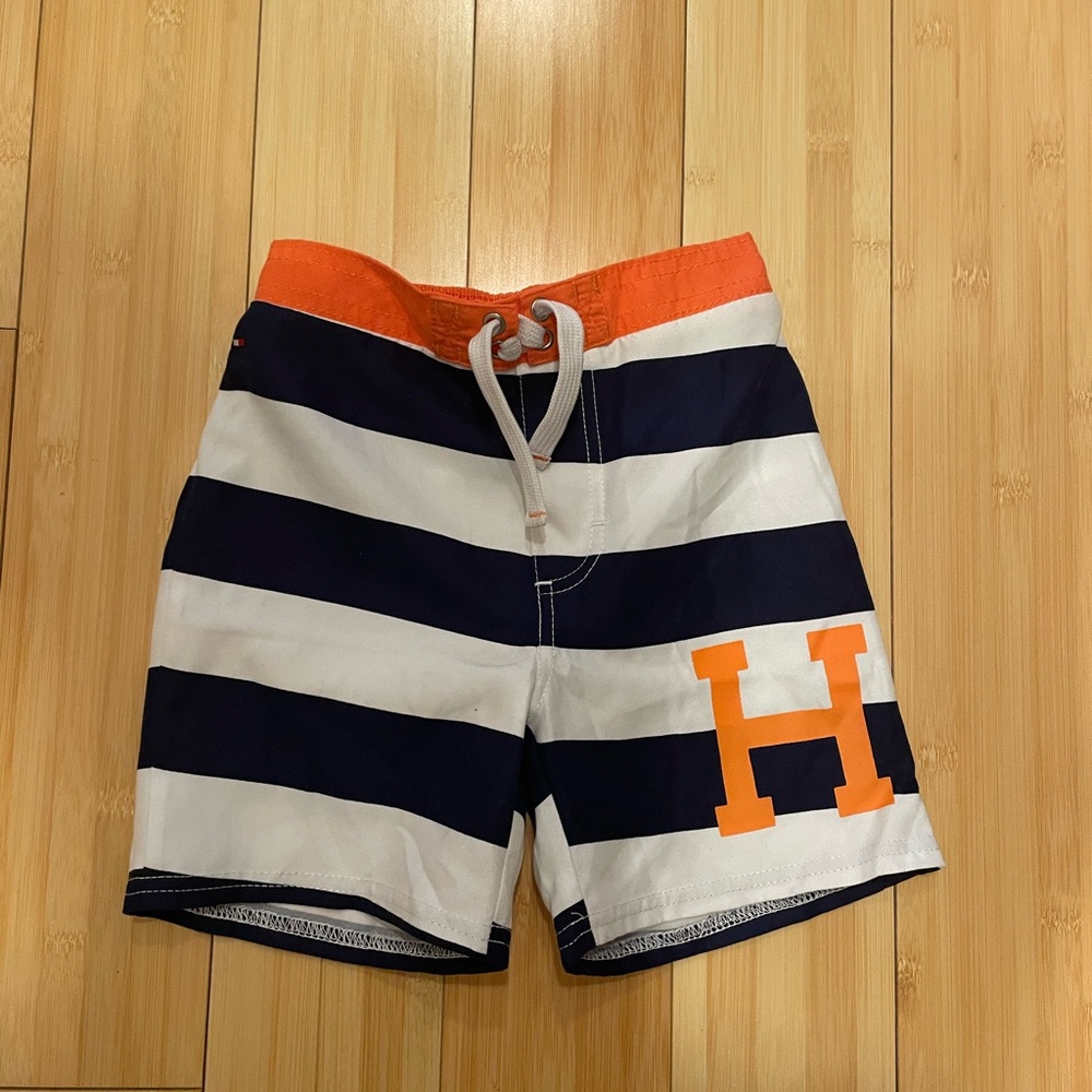 Tommy Hilfiger Orange and Navy Swim Trunks